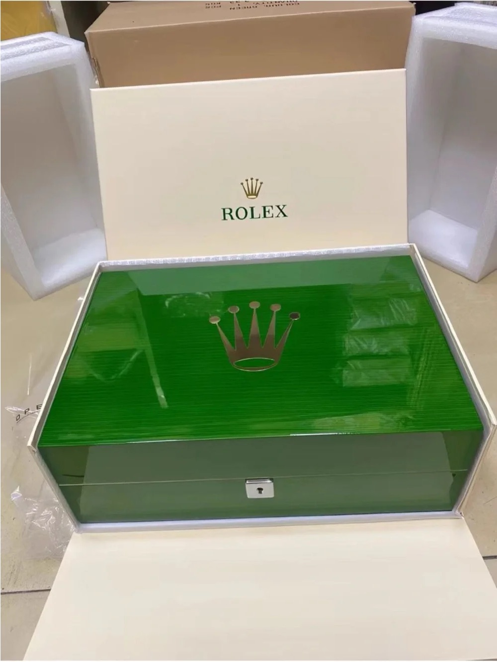 Rolex Green And Gold Watch Presentation Box